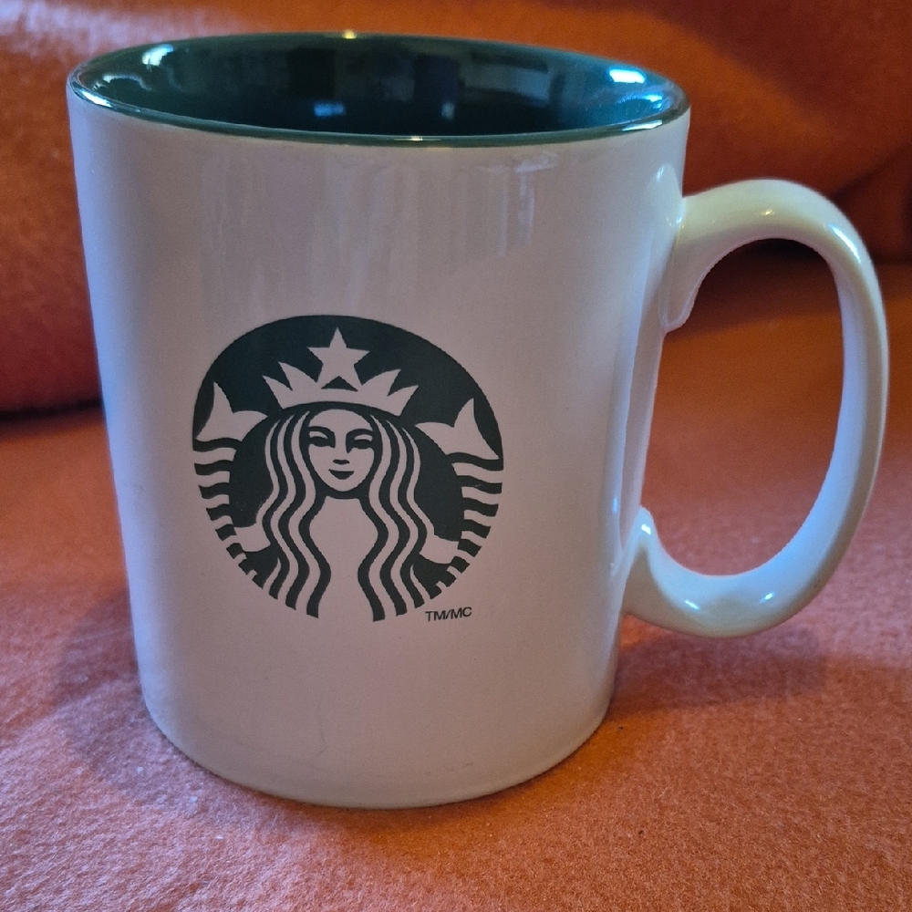 Starbucks Mug with Green Interior and Logo